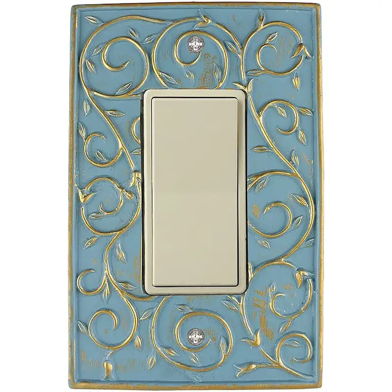 Meriville French Scroll 1 Rocker Wallplate, Single Switch Electrical Cover Plate
