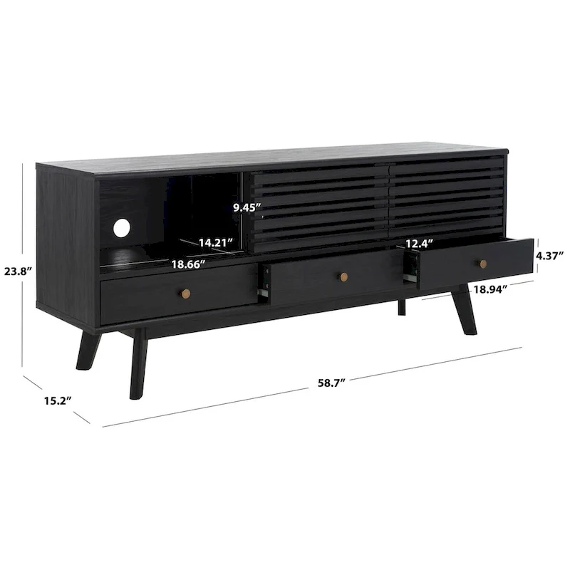 SAFAVIEH Ciera 3-Drawer Entertainment TV Media Stand (65 Flatscreen TV) - 58.7 In. x 15.2 In. x 23.9 In. - 59Wx15Dx24H