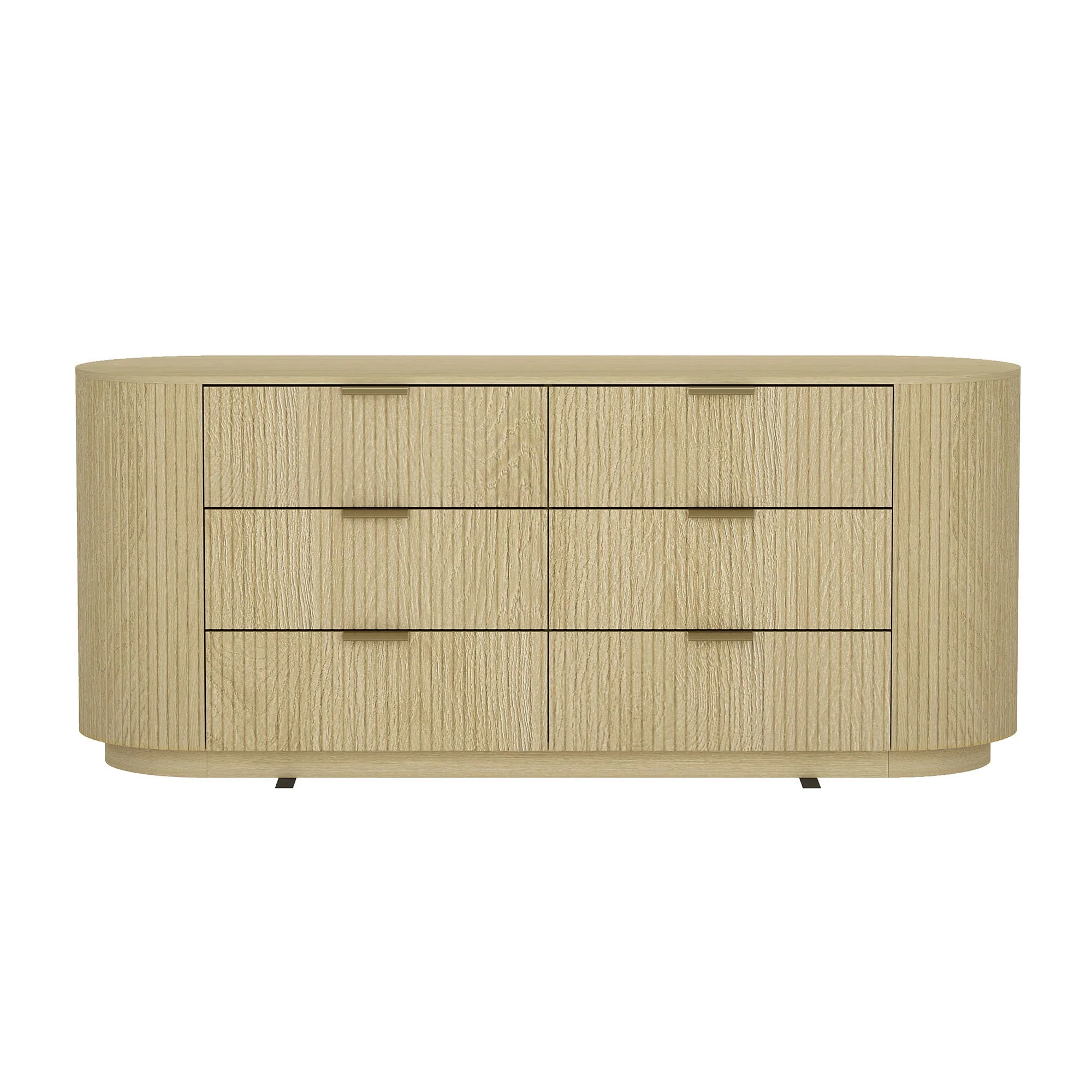 Olivia Fluted 71' 6-Drawer Dresser