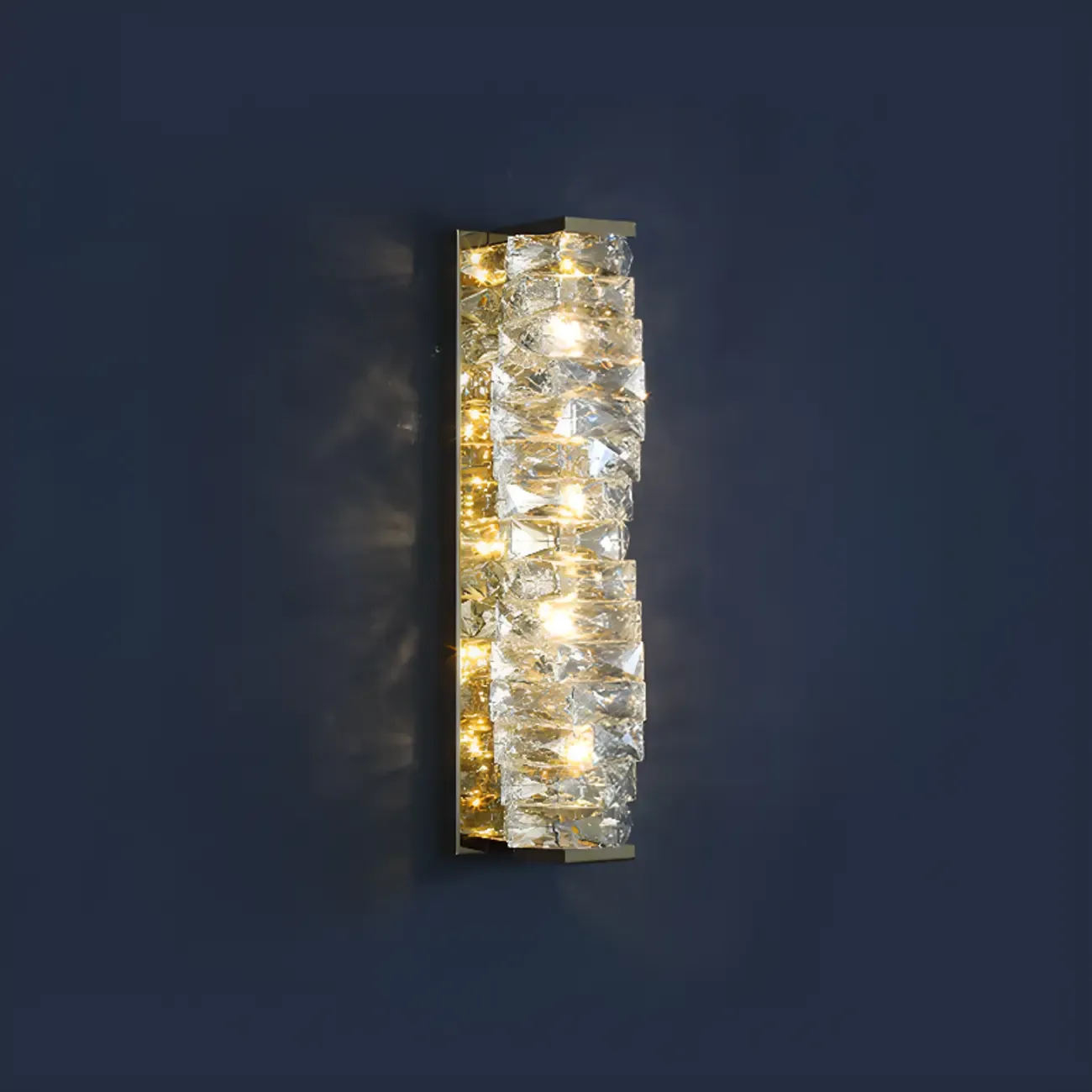 2-Light Geometric Wall Light with Clear Crystal