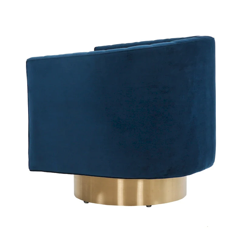 SAFAVIEH Couture Matejka Swivel Channel Tufted Barrel Chair - 28 W x 31 L x 30 H - 28Wx31Dx30H