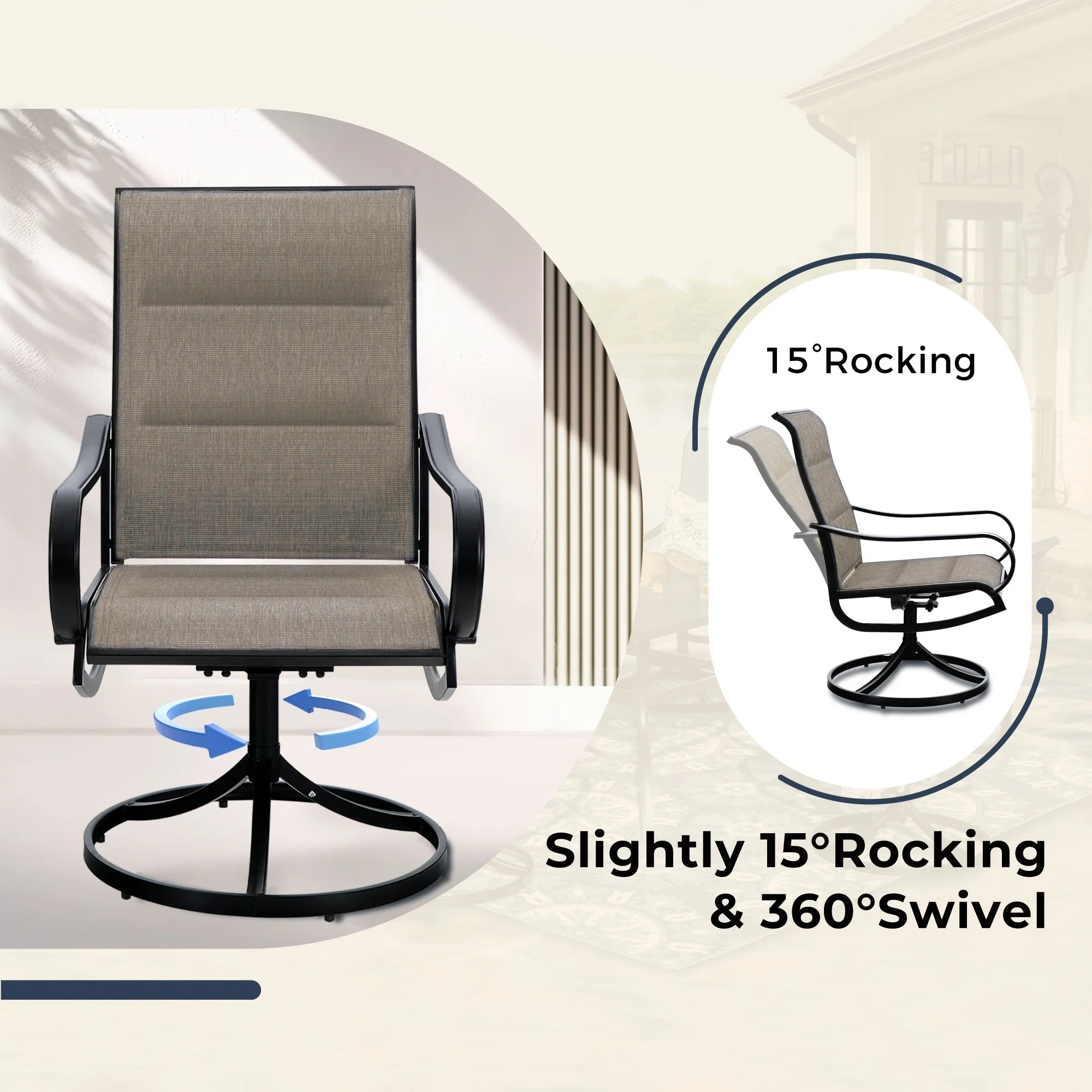 MAISON ARTS 8 PCS Patio Dining Set with 13ft Patio Umbrella