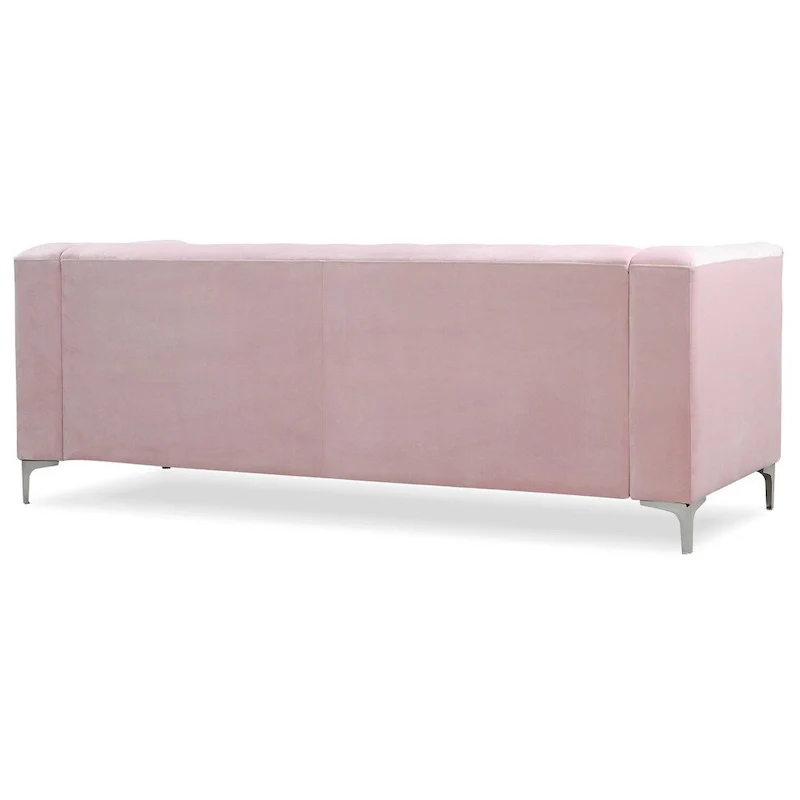 Pompano Velvet Button Tufted Sofa with Chaise