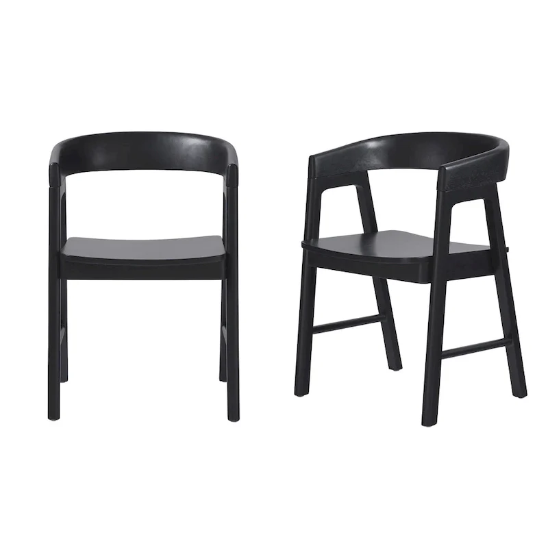 Middlebrook Modern Solid Wood Rounded Back Dining Chair (Set of 2)