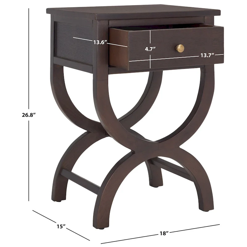 SAFAVIEH Liller 1-Drawer Accent Table Nightstand (Fully Assembled) - 18 W x 15 D x 27 H - 18Wx15Dx27H