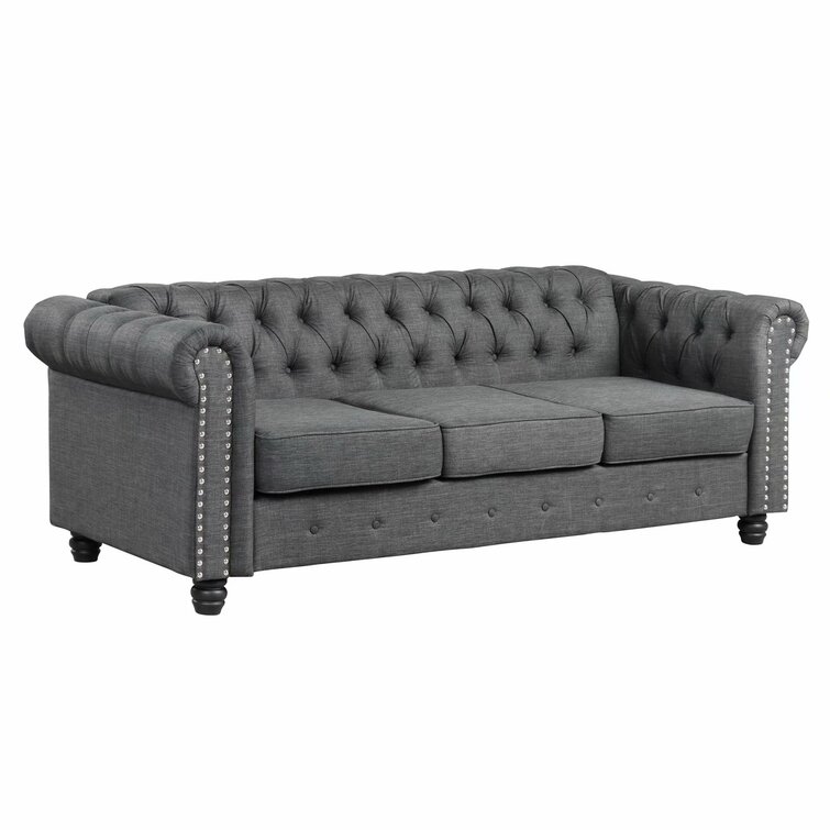 Gilles 82 Rolled Arm Chesterfield Sofa - Premium Quality Home Furniture | Kendale Furniture