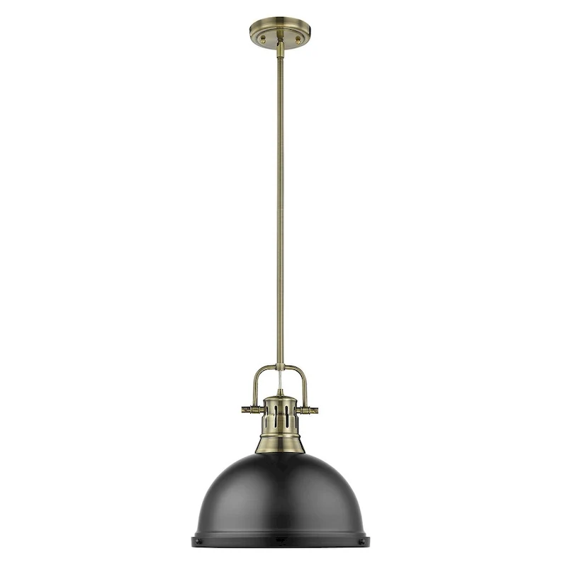 Golden Lighting Duncan Aged Brass 1-light Pendant