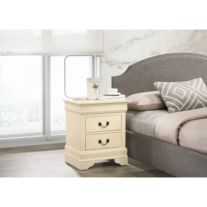 Louis Phillipe Traditional 2-drawer Wood Nightstand