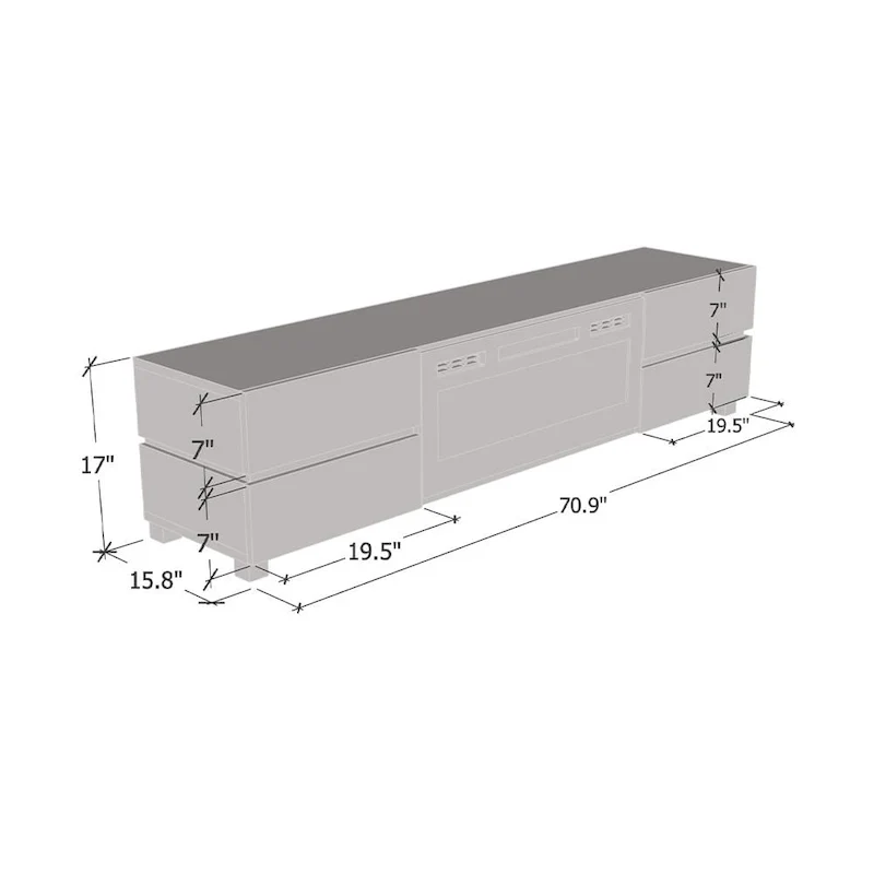 Bono 01 WH-EF Fireplace TV Stand
