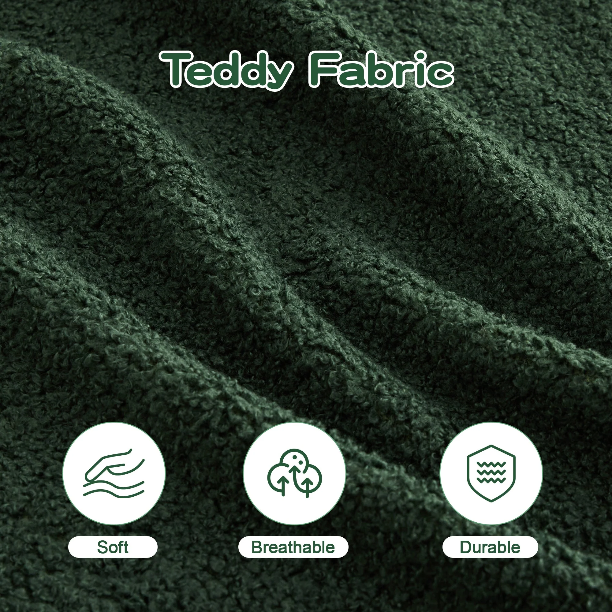 Curved Ergonomic Design L-Shaped Teddy Loveseat Sofa