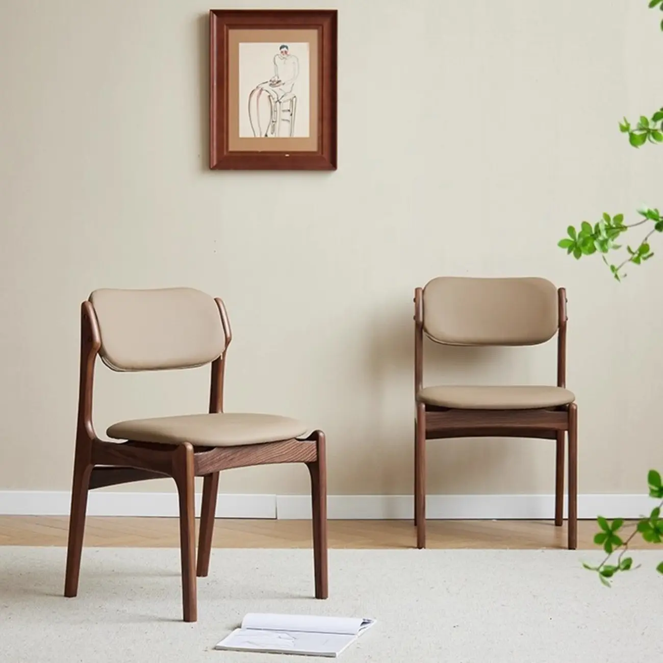 Modern Armless Faux Leather Dining Side Chair