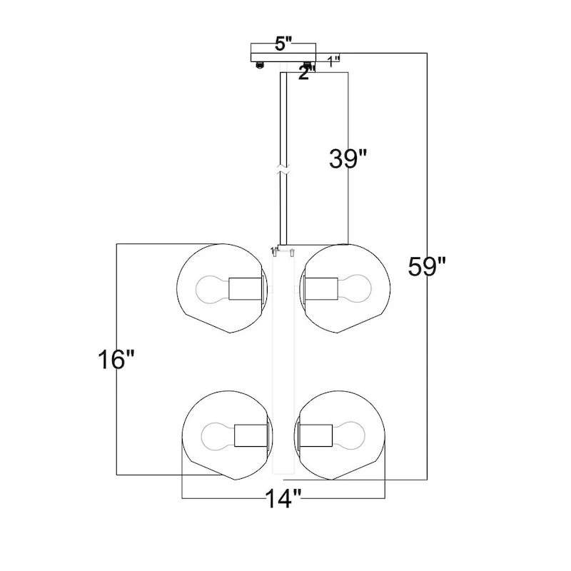 Carson Carrington Ygsbo 4-Light Clear Glass Black Pendant Lamp