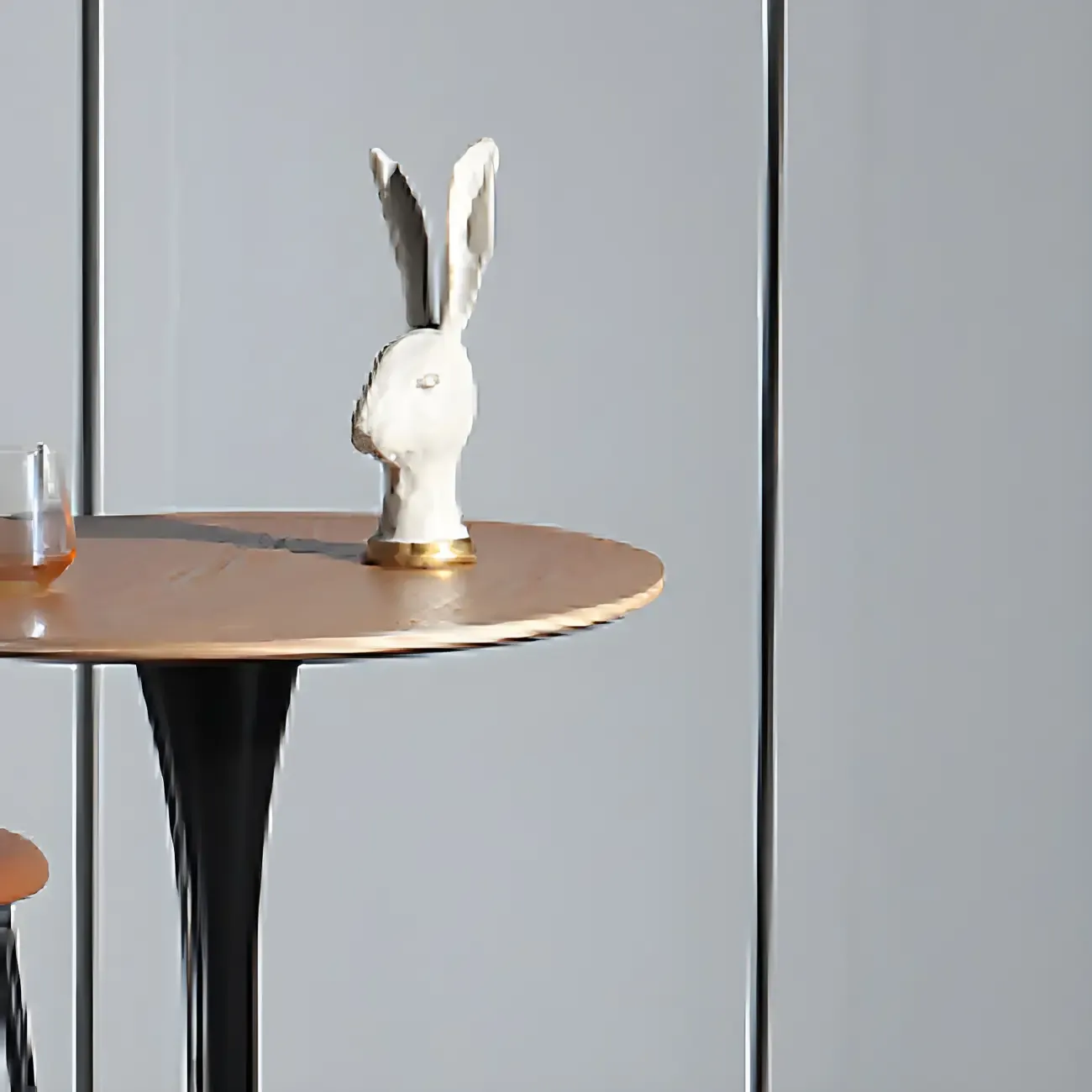 Simple White Round Metal Small Cocktail Bar Table