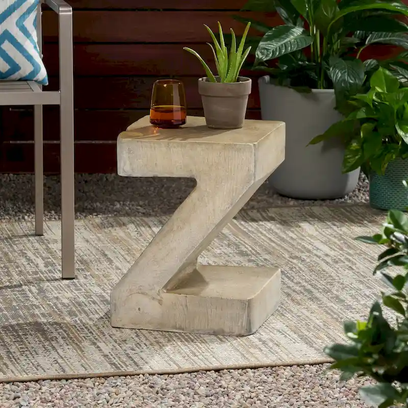 Max Outdoor Light-Weight Concrete Side Table by Christopher Knight Home