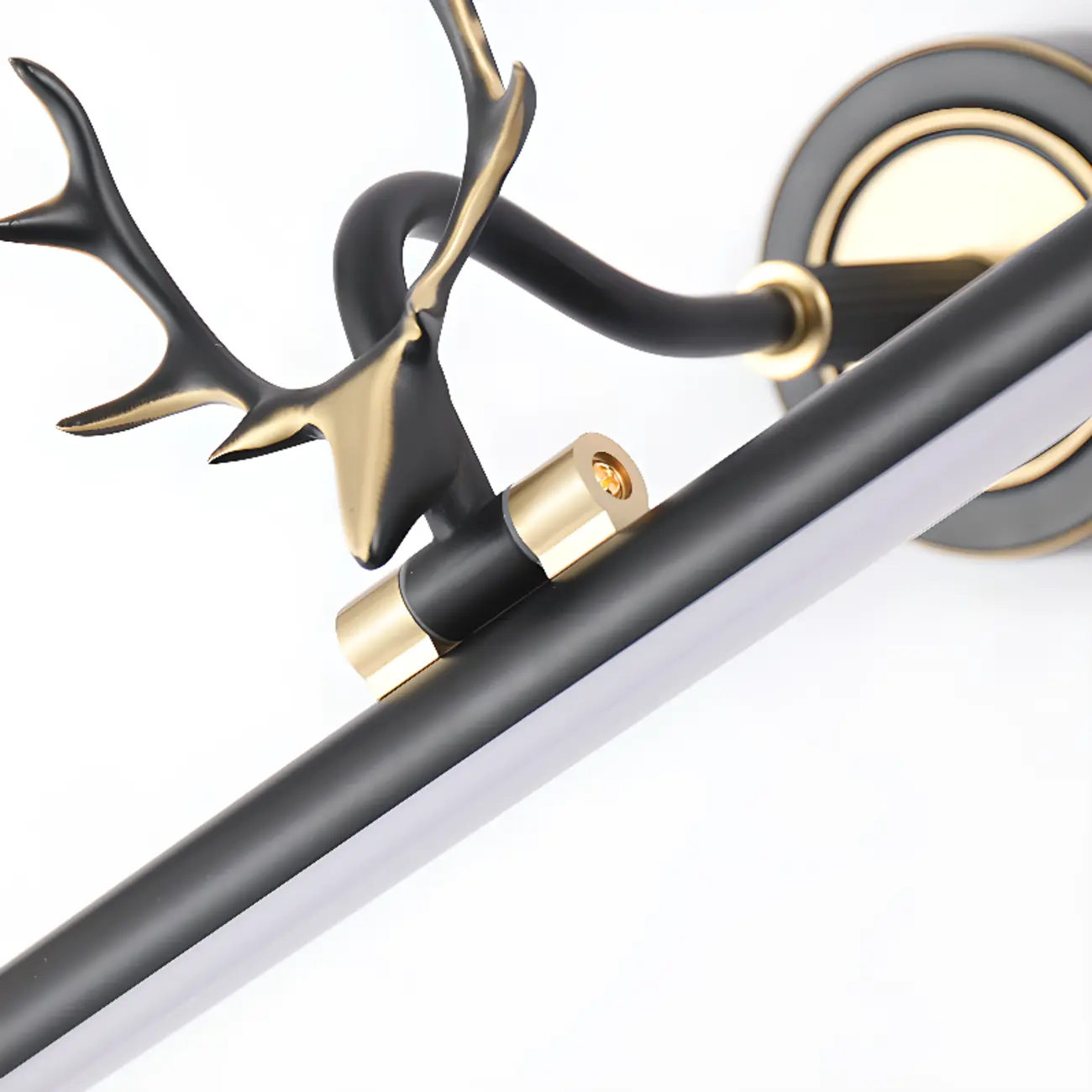 Modern Linear Gold Bathroom Vanity Light with Antler Design