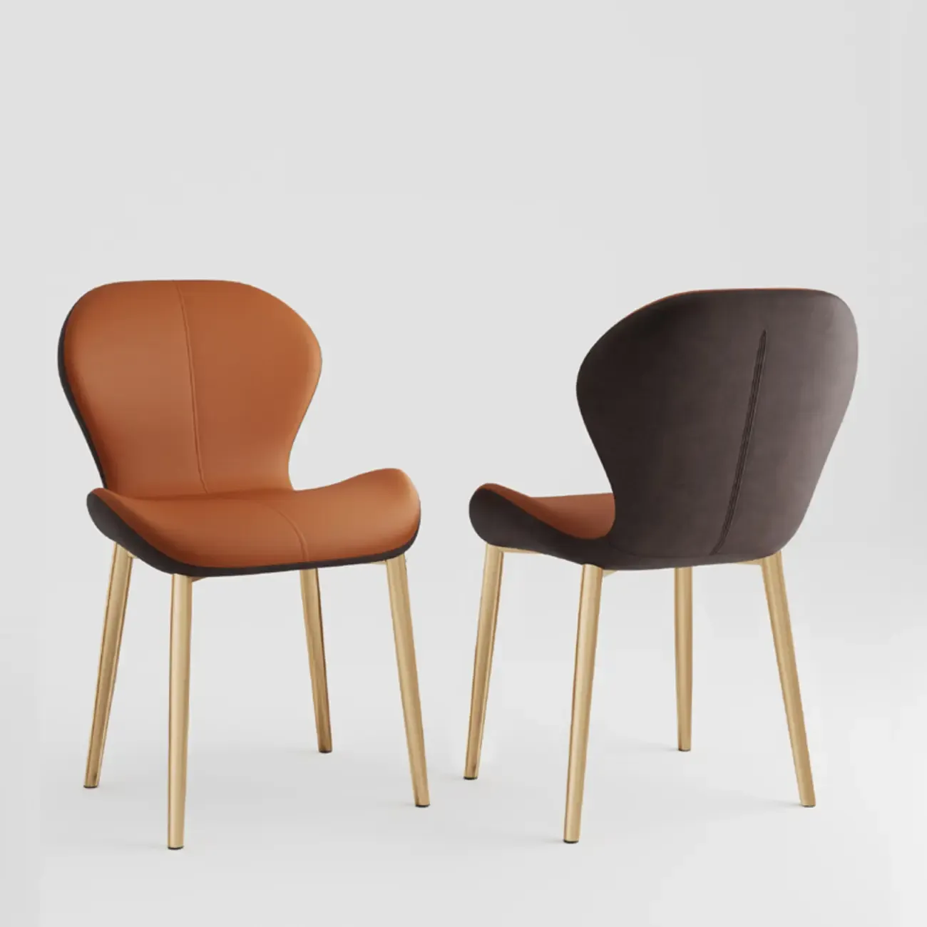 Modern Wingback Faux Leather Upholstered Dining Chair