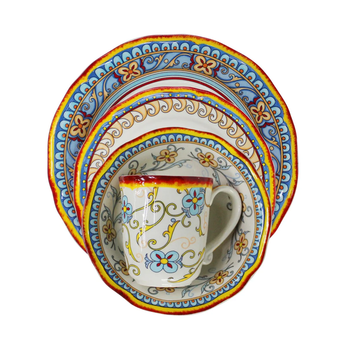 Euro Ceramica Duomo 16 Piece Dinnerware Set (Service for 4) - Italian Style