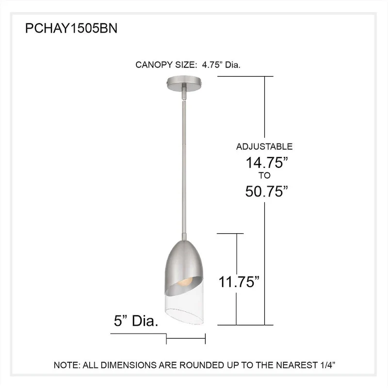 Haynes 1-Light Brushed Nickel Mini Pendant Light