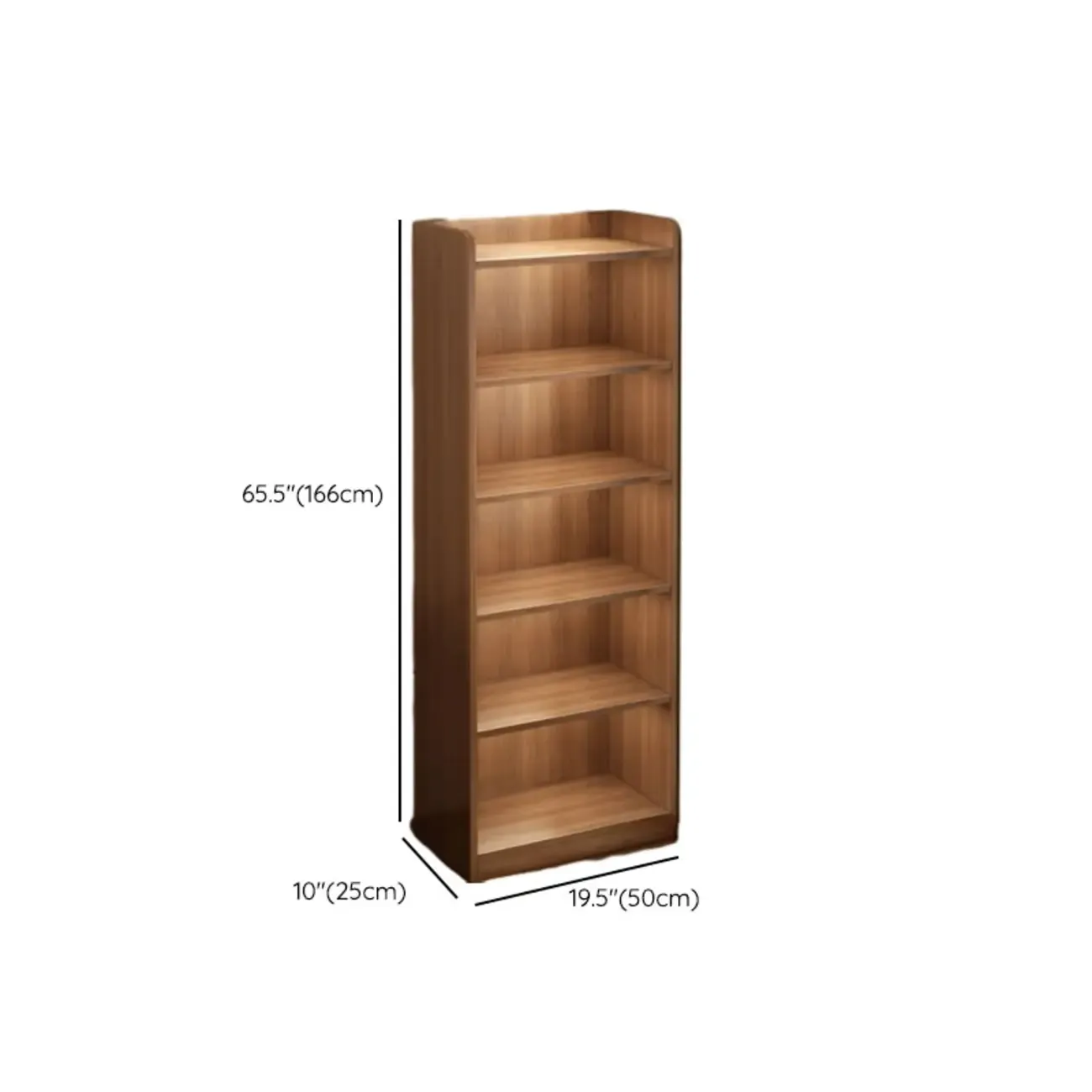 Brown Vertical Multi Tier Closed Back Wood Bookshelves