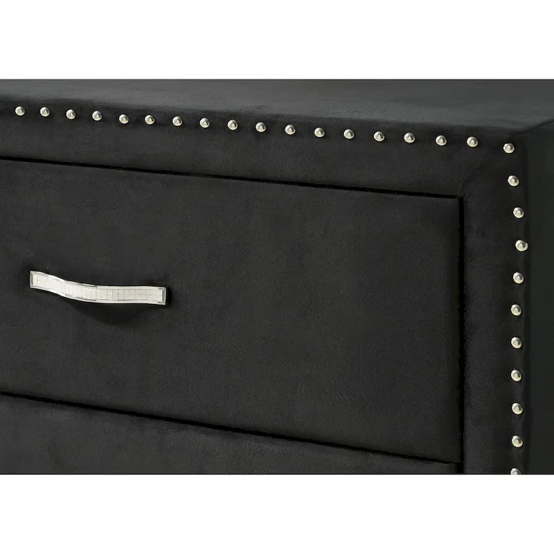 Sheridan Black Velvet Wingback Upholstered Tufted King Panel Bed