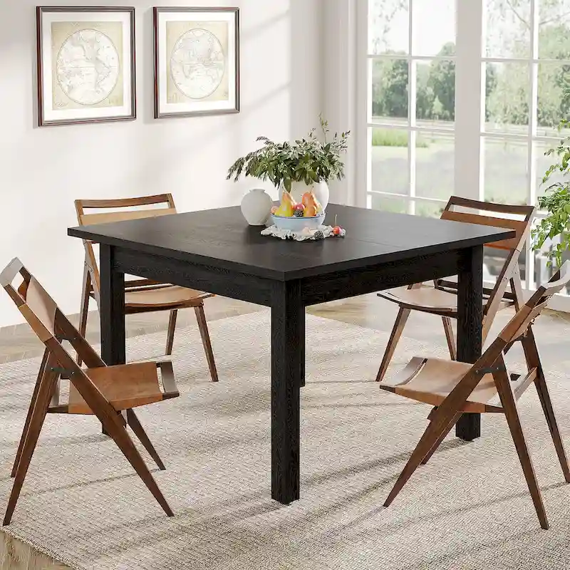 Country Rustic Square Dining Table with Solid Wood Legs - 39.4D x 39.4W x 30H