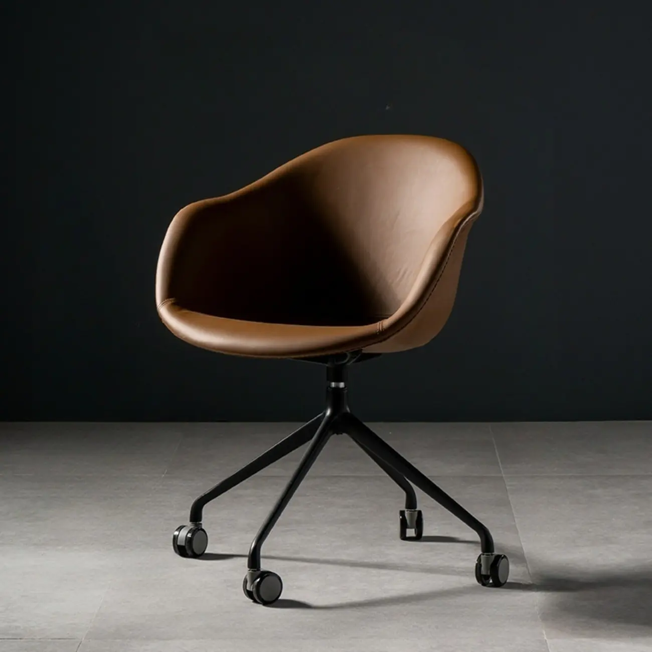 Simple Brown Adjustable Swivel Office Chair