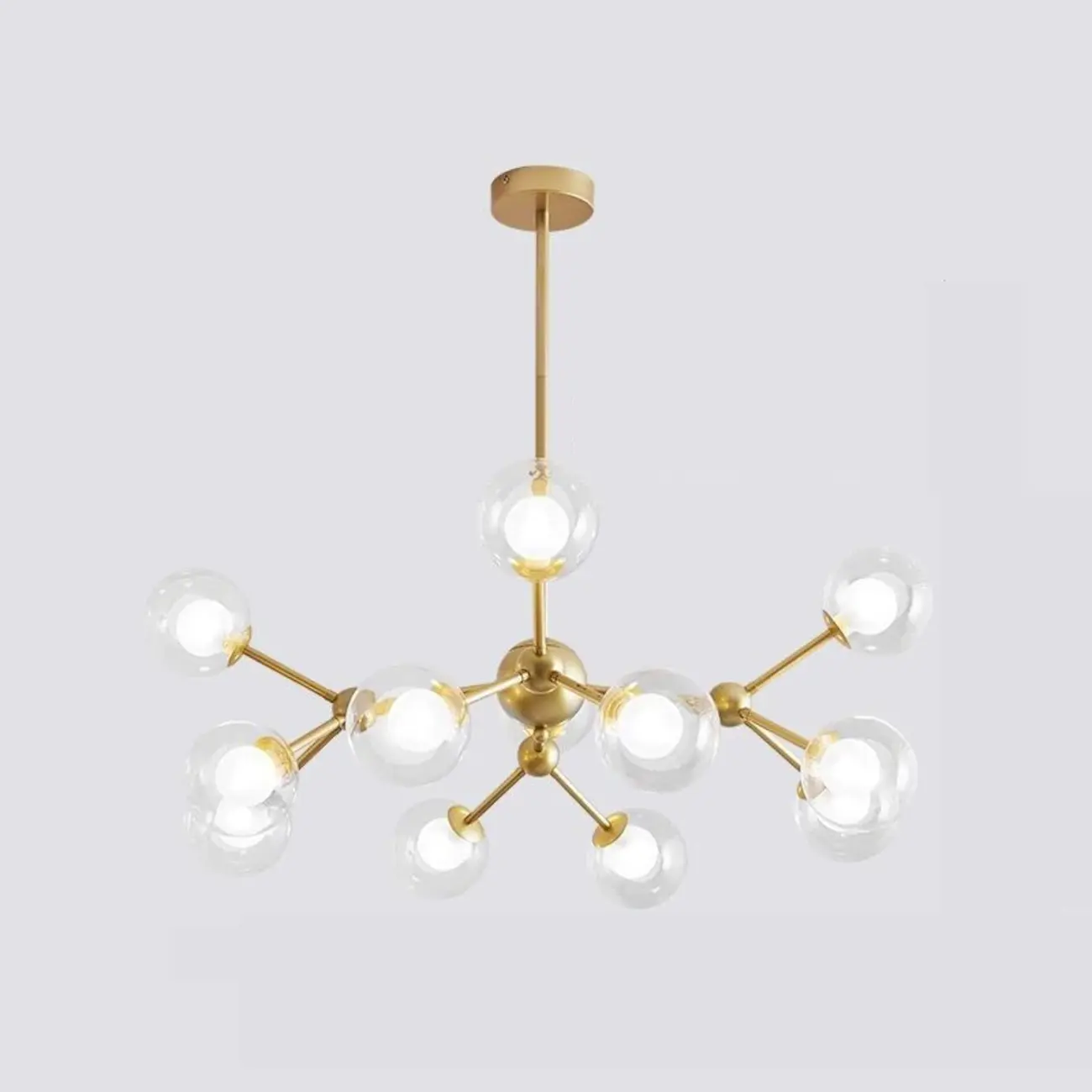 Modern Glass Globes LED Chandelier with Sputnik Design