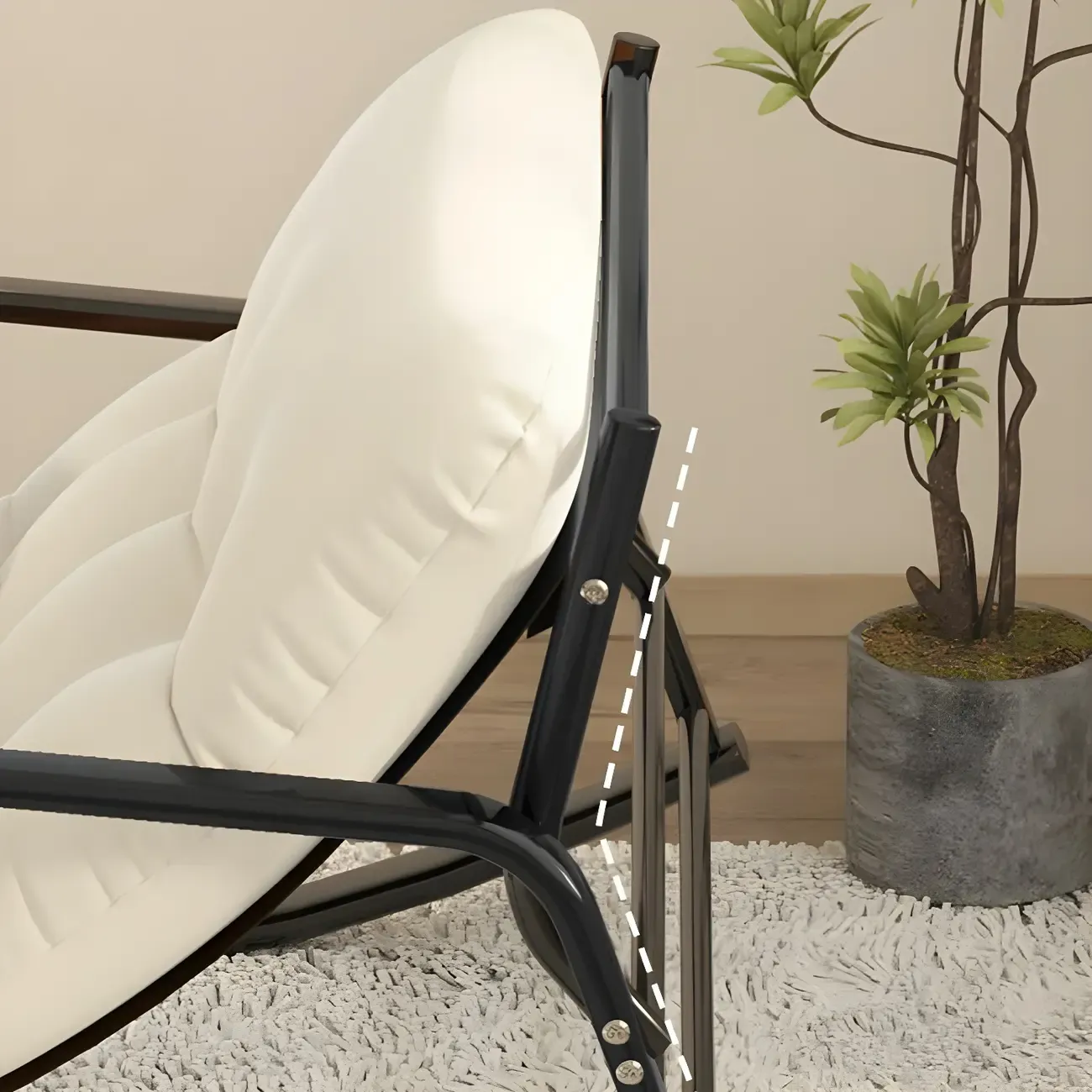 Modern 2 Seat Upholstered Rocking Chair with Track Arms