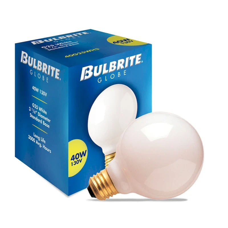 Bulbrite Pack of (24) 40 Watt Dimmable G25 Incandescent Light Bulbs with Medium (E26) Base, 2700K Warm White Light