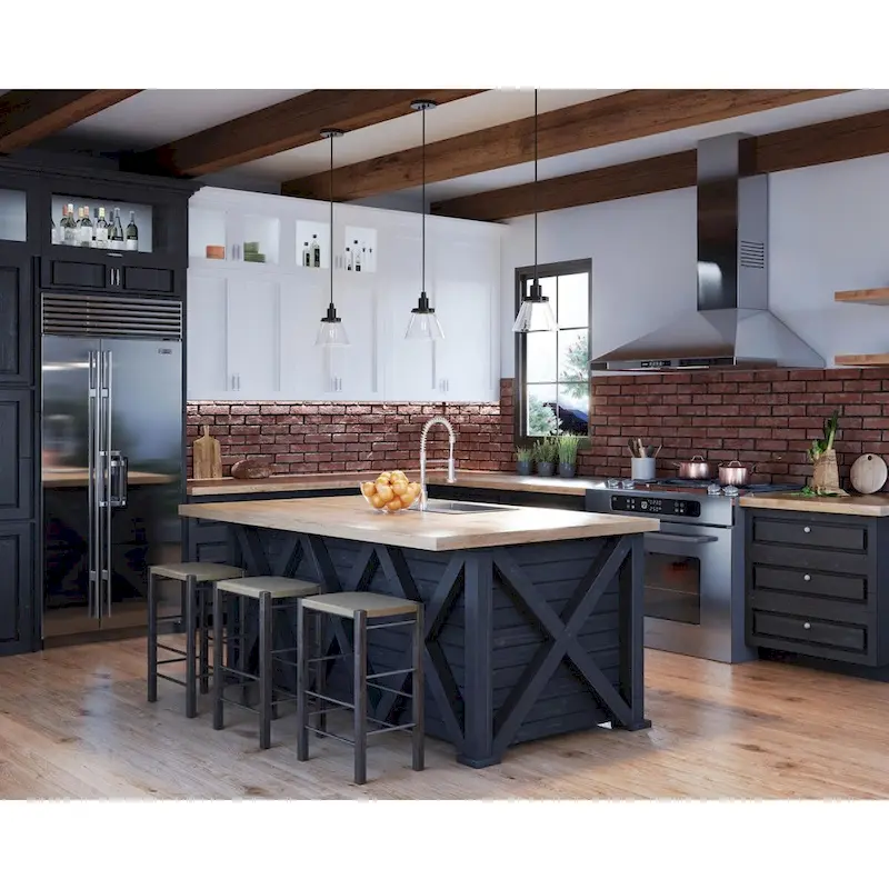 Hinton Collection One-Light Brushed Nickel Modern Farmhouse Pendant - 8 in x 8 in x 8.62 in