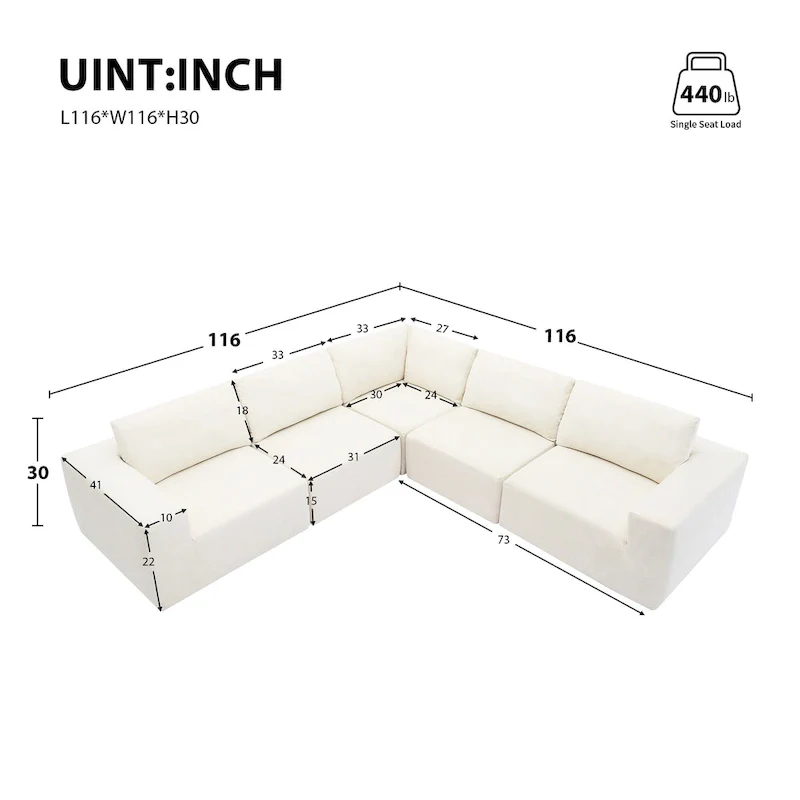 Modular L Shaped Sectional Sofa