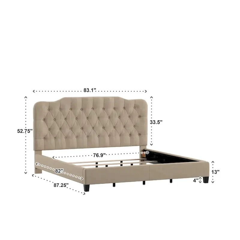Ginny Adjustable Diamond-tufted Camel Back Bed by iNSPIRE Q Classic