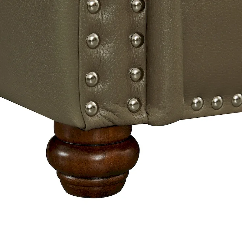 Classic Living Room Nails Sofa,Faux Leather