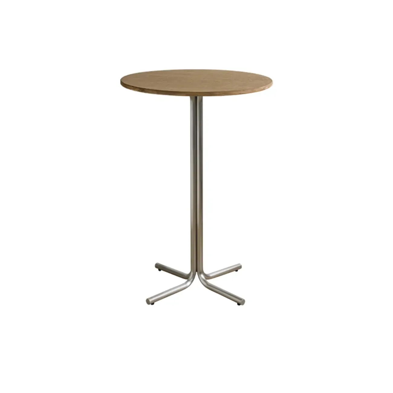 Modern Natural Wood Silver Metal Cross Legs Bar Tables