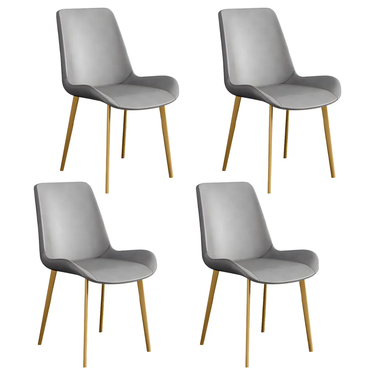Sloped Armless Leather Upholstered Parsons Dining Chair