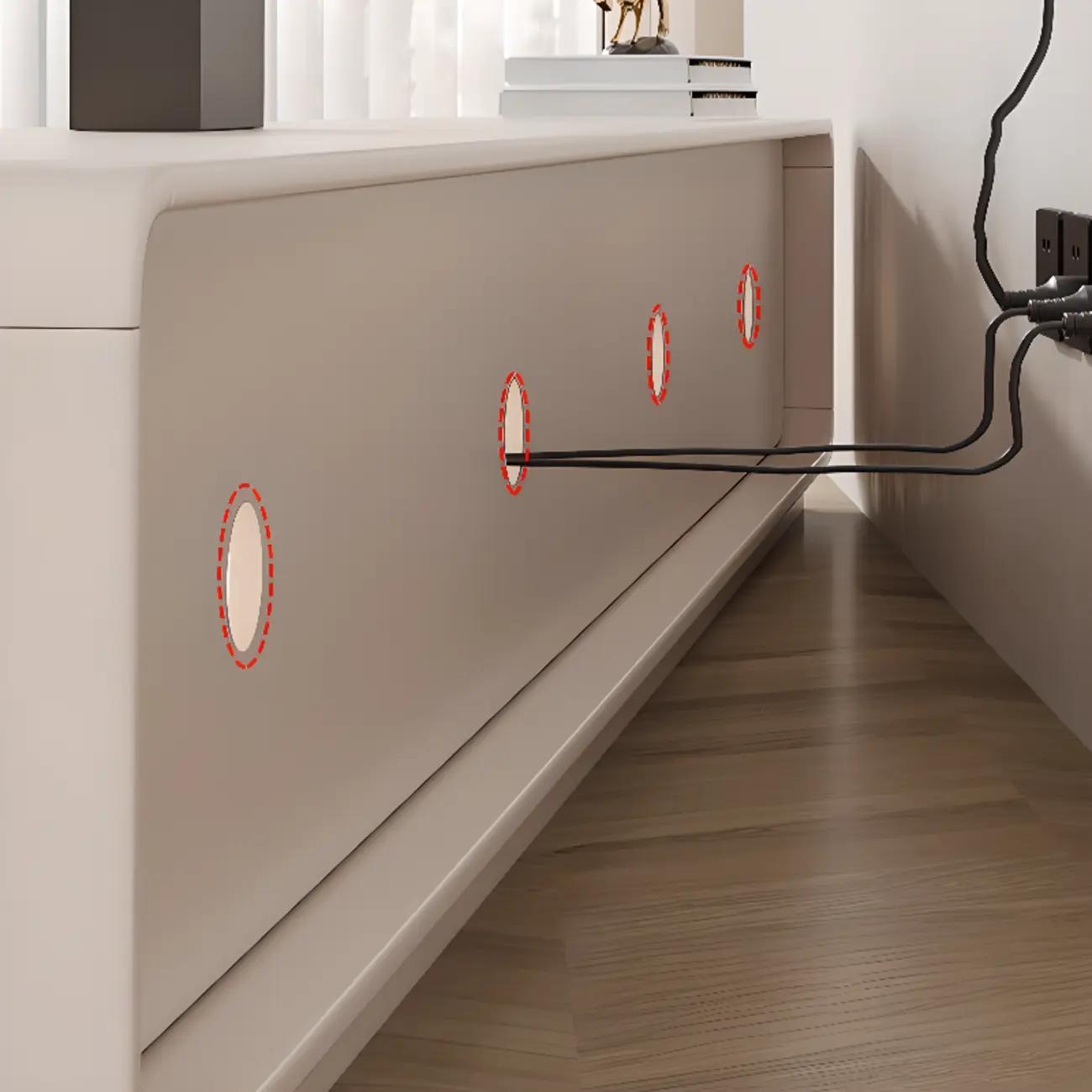 63 Living Room White Wooden Rectangular TV Stand with Drawer