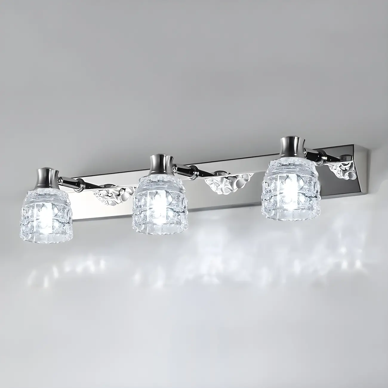 Modern Chrome Crystal Bathroom Vanity Light