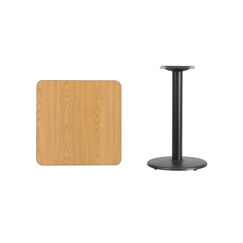 24 Square Laminate Table Top with 18 Round Table Height Base