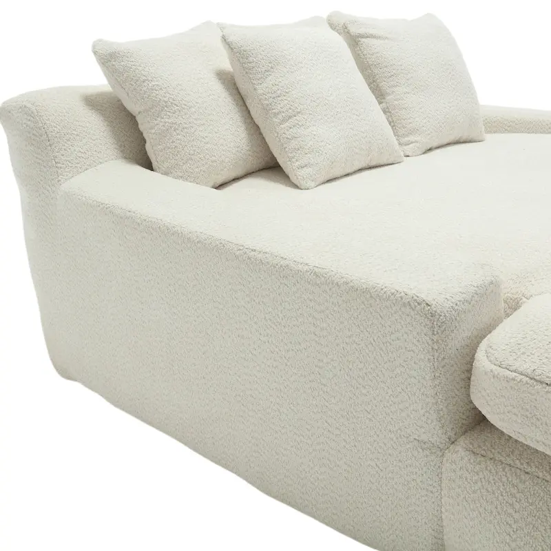 Chenille 2 seater lazy sofa With 5 back pillows