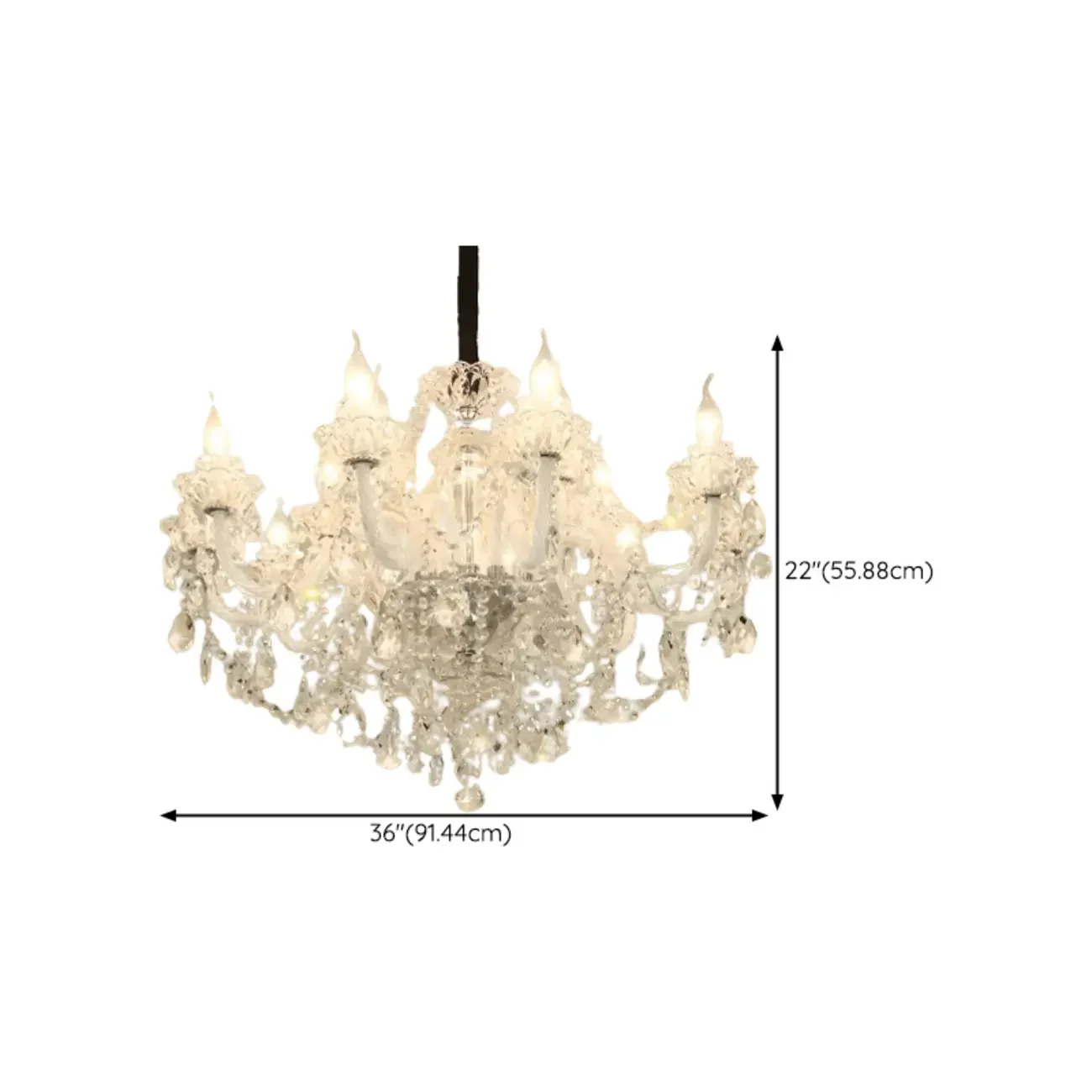 Sophisticated Clear Candelabra Shadeless Crystal Chandelier