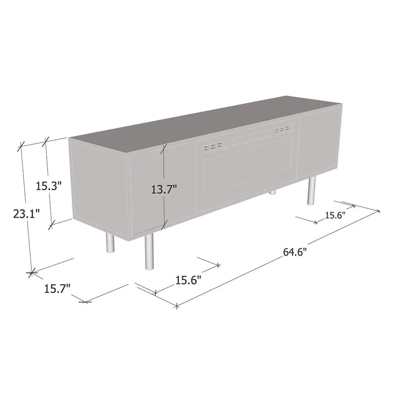 Goldie BL-EF Electric Fireplace 65 TV Stand