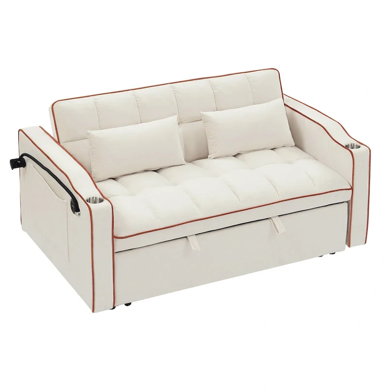 55.51 inch versatile foldable sofa bed in 3 lengths