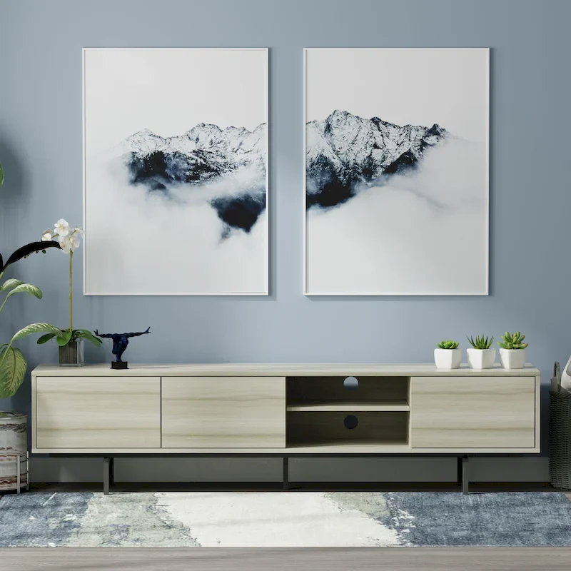 Glenwillow Home Atlas 78 x 20 Lowboy Mid-Century Modern TV Stand Console