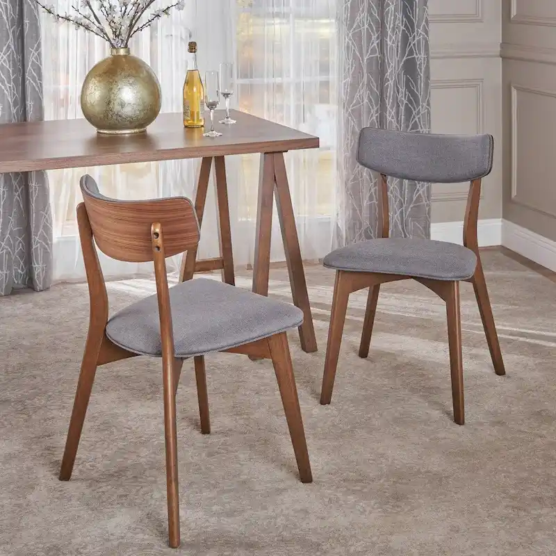 Christopher Knight Home Abrielle Mid-Century Modern Fabric Dining Chair - N/A