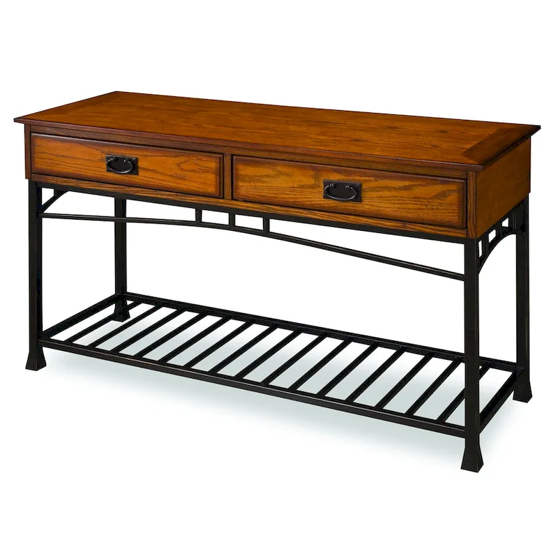 Modern Craftsman Distressed Oak Sofa Table by Homestyles