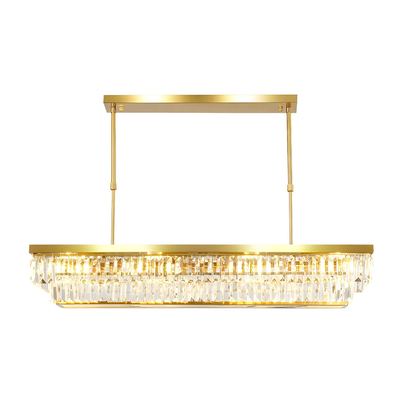Modern Adjustable Crystal Pendant Light in Gold