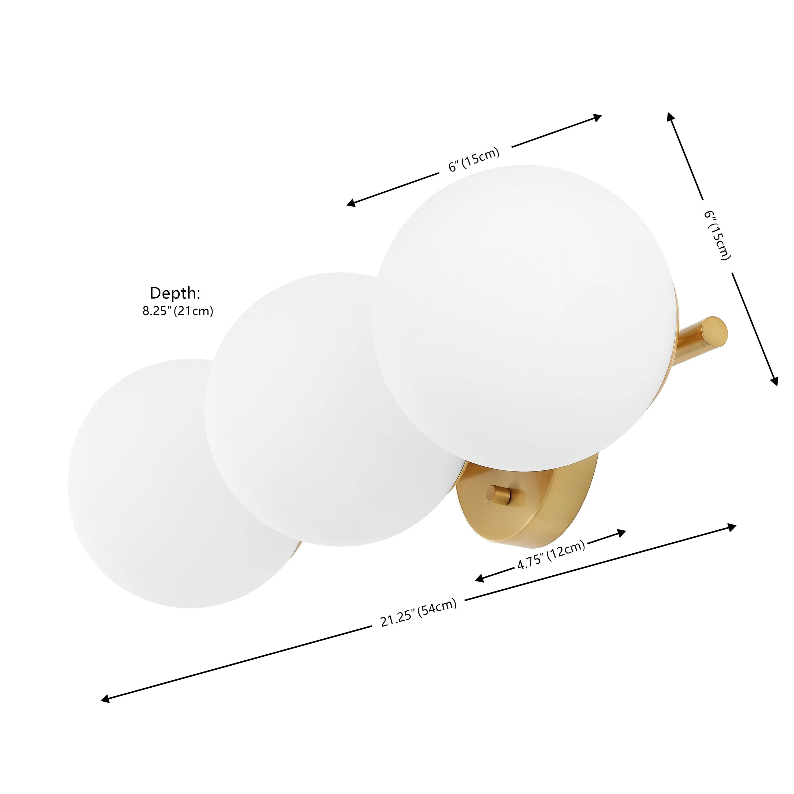 SAFAVIEH Lighting Lambrini 21 Traditional Wall Sconce (3-Bulb) - 6 W x 8 D x 21 H - 21Wx8Dx6H