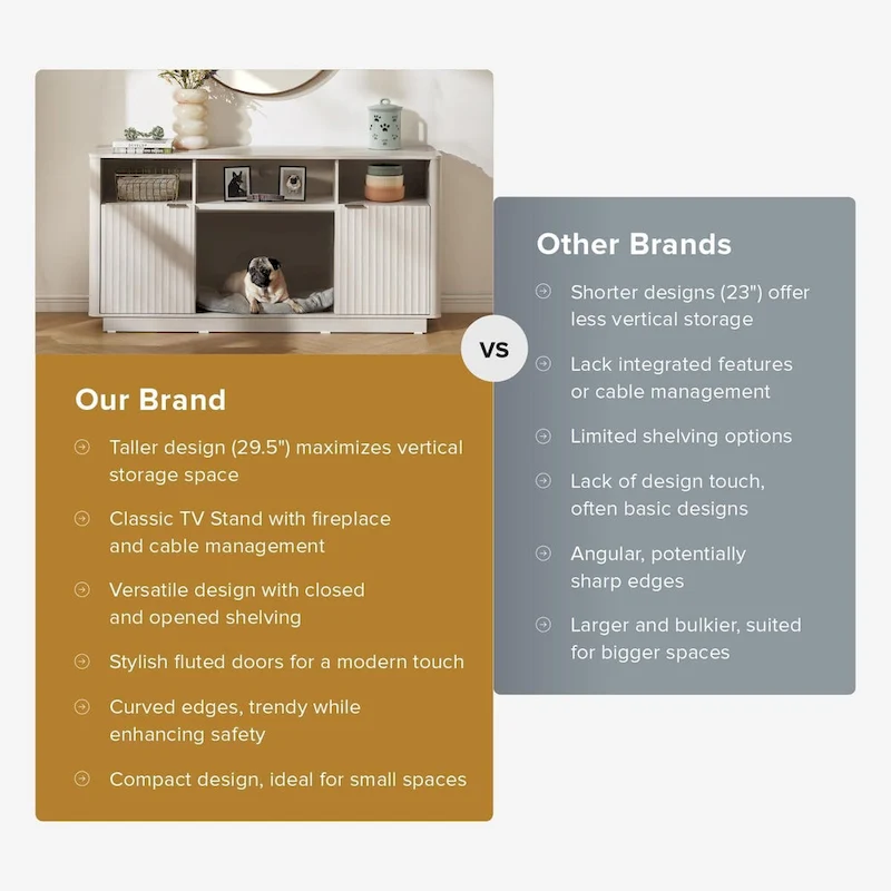 Mopio Brooklyn 59 Electric Fireplace TV Stand