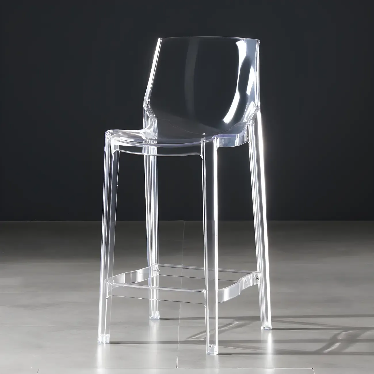 Modern Acrylic Transparent Chic Rectangle Durable Bar Stool