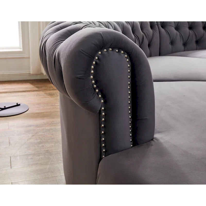 138.6 Velvet curved sofa Symmetrical Modular Sectional